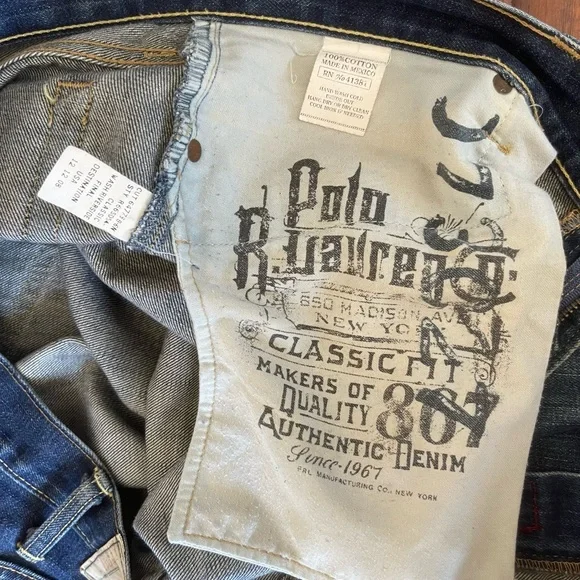 Vintage Ralph Lauren Polo Mens Classic Fit 867 Denim Jeans 40×32 - Picture 4 of 11